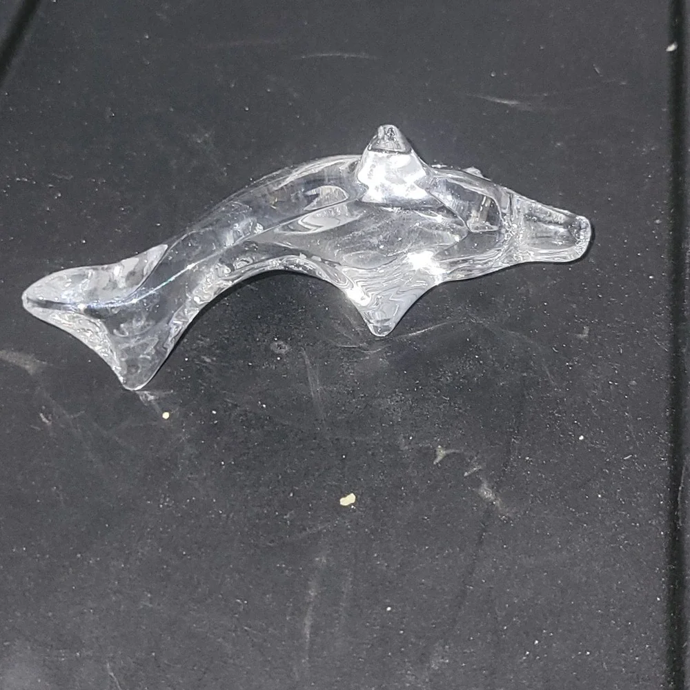 Vintage Badash Poland Lead Crystal Dolphin Figurine Ocean Paperweight